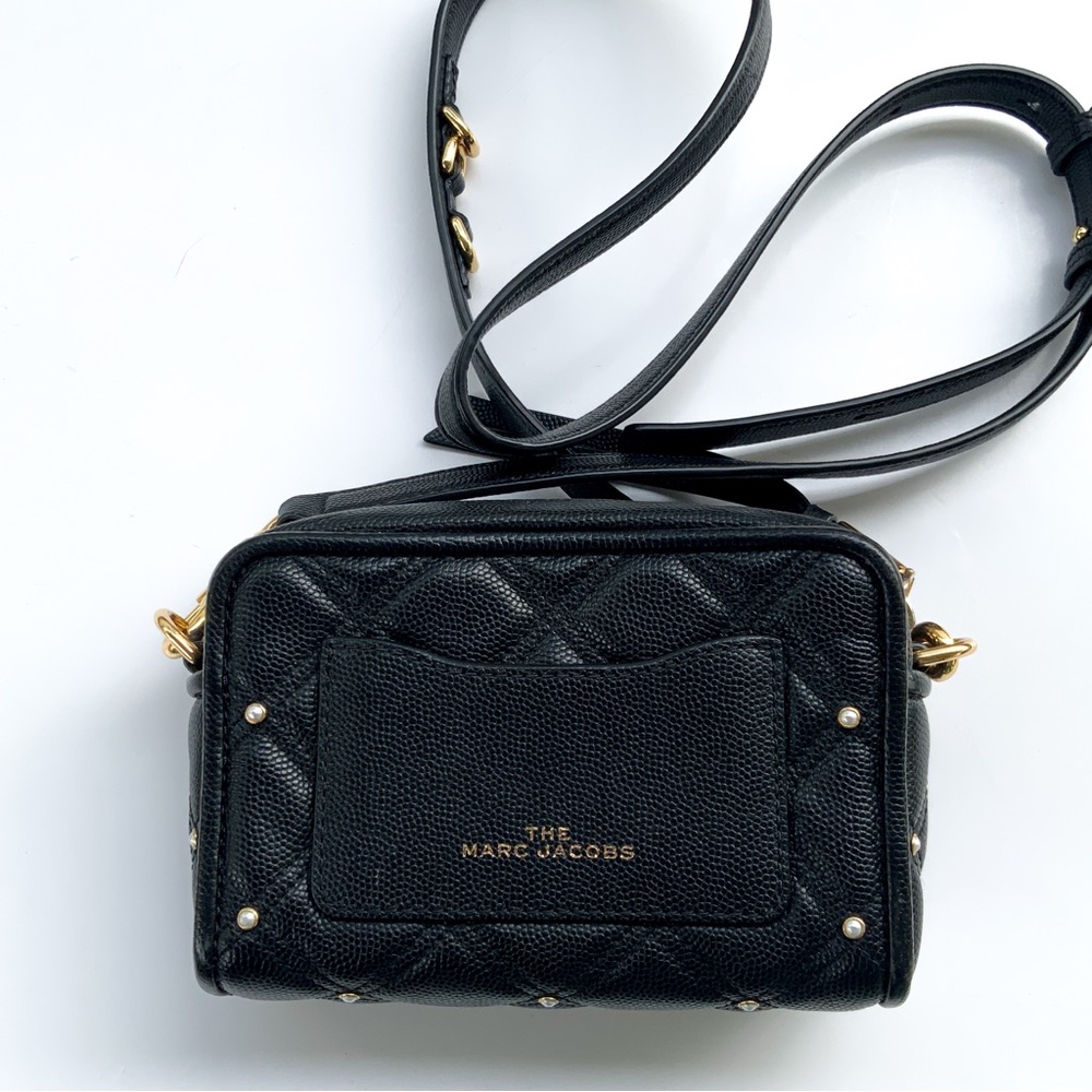 Marc Jacobs Softshot Pearl Quilted Crossbody Bag Black - Picture 2 of 8